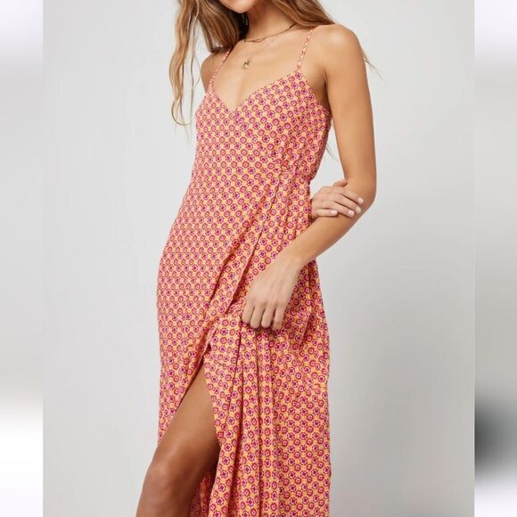 L Space Junie Patterned High-Low Wrap Dress Womens Size M - Picture 3 of 11